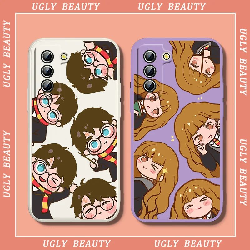

Cute Potterr Protagonist Harryy Phone Case For Samsung Galaxy S10 S20 S21 S22 Pro Plus Lite Note10 Note20 Liquid Rope Cover Soft