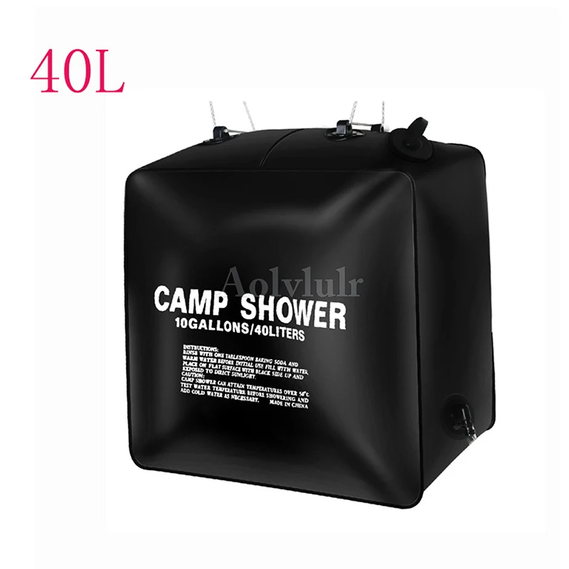 

Water Bags 40L Outdoor Camping Hiking Solar Shower Bag Heating Camping Shower Climbing Hydration Bag Hose Shower Head