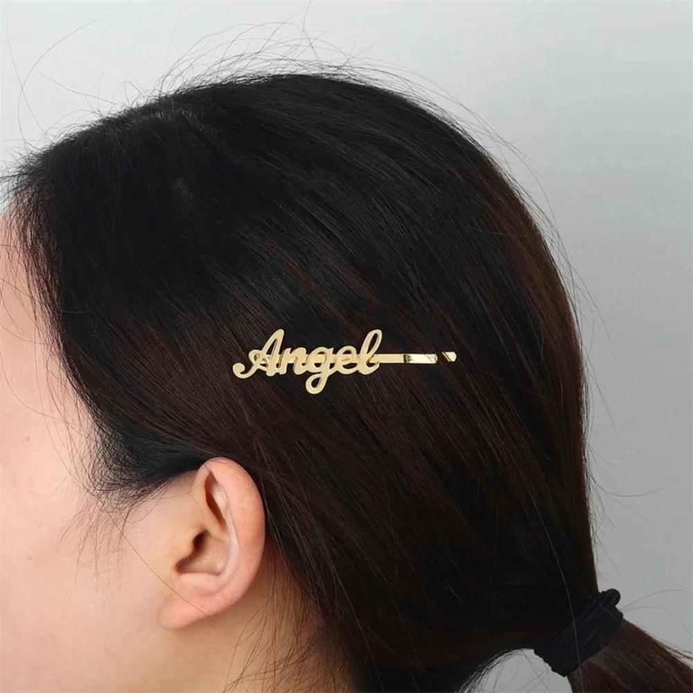 

Custom Name Hair Clip Stainless Steel Personalize Customize Letter Hair Pin for Girls Fashion Charm Women Hairpin Jewelry Gifts