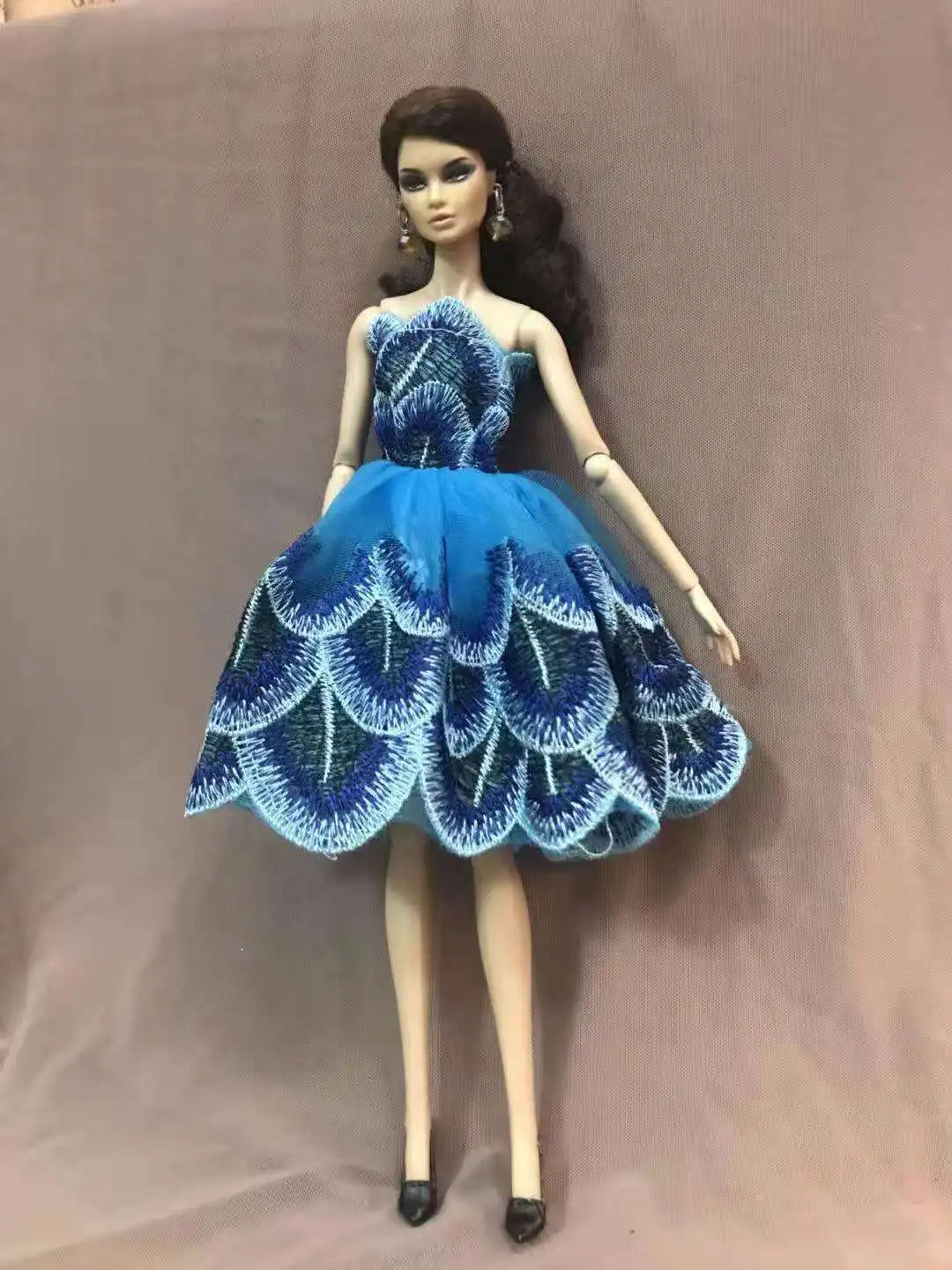 11.5&quot Doll Dress for Barbie Clothes Cotton Blue Floral Outfits Princess Evening Gown 1/6 BJD Accessories Kids Dollhouse Toy | Игрушки и