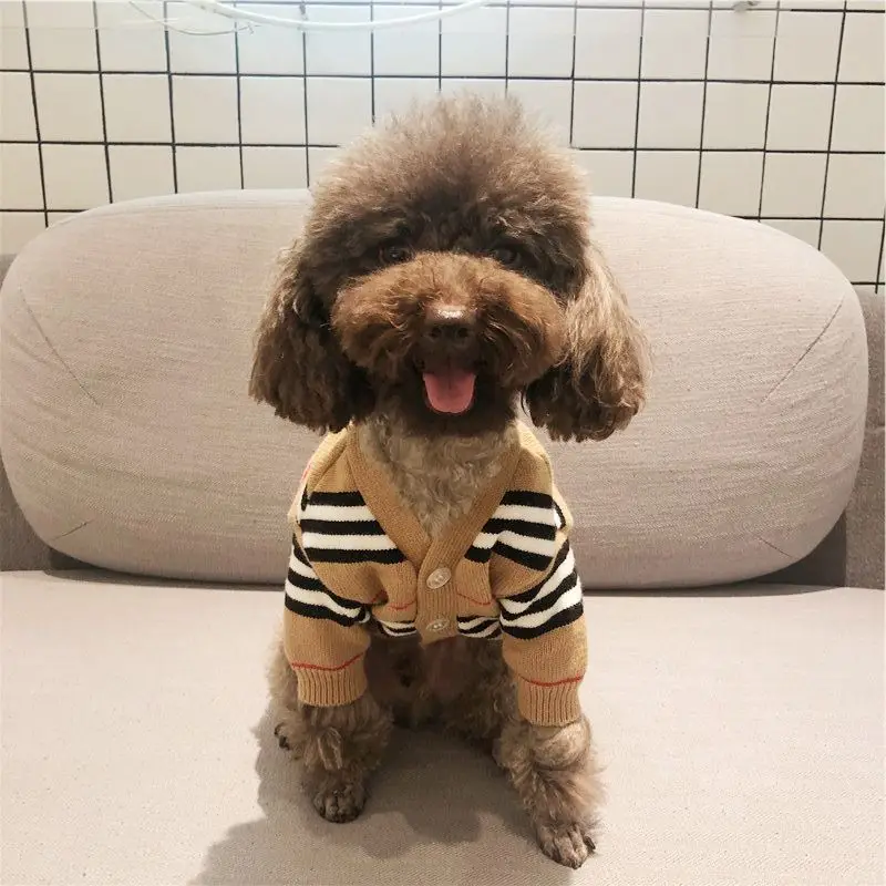 

Luxury Puppy Clothes Dog Sweater Spring Autumn Warm Clothing for Small Dogs Costume Jacket Coat Knitting Crochet Pets Acessorios