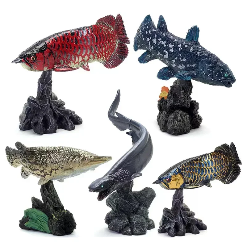 

Japanese Real Edition Twisted Egg Scale Model Ancient Fish Golden Arowana Acanthocoelos Gar Desktop Collection