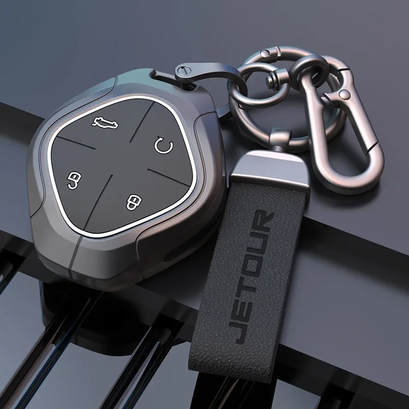 Фото Для Chery Jetour Dashing IDM I-DM X-1 Plus из цинкового сплава, силика, автомобильный ключ, полный чехол, чехол для сумки с дистанционным управлением, металлическая пряжка, аксессуары №1