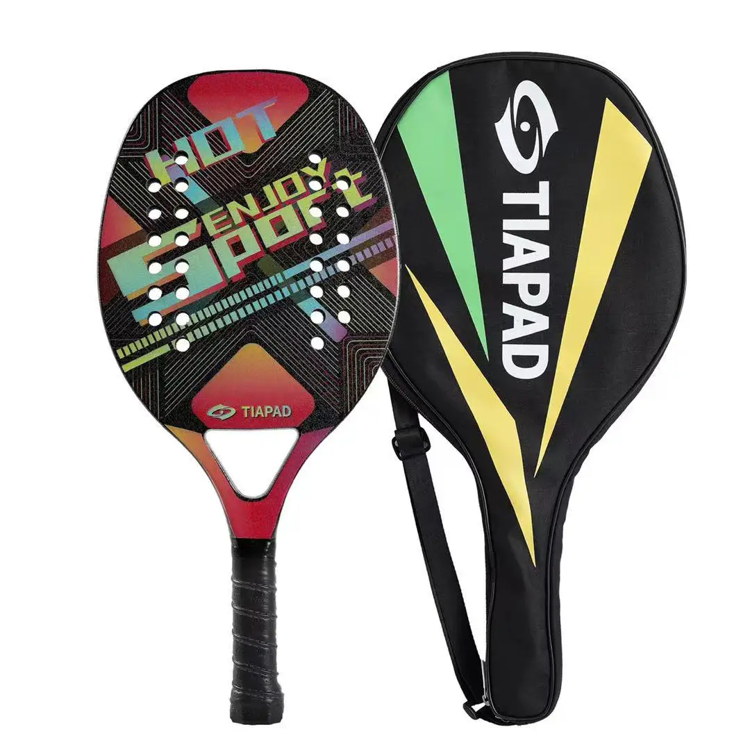 (delivery package) Professional new 100% carbon fiber soft EVA beach tennis racket
