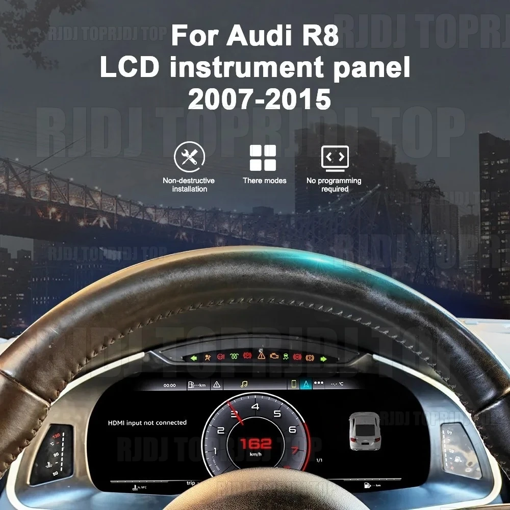 Фото 12,3-дюймовый цифровой приборный щиток с LCD-дисплеем для Audi R8 2007-2015, виртуальная панель приборов, установка Plug and Play, спидометр, панель приборной панели автомобиля. №5