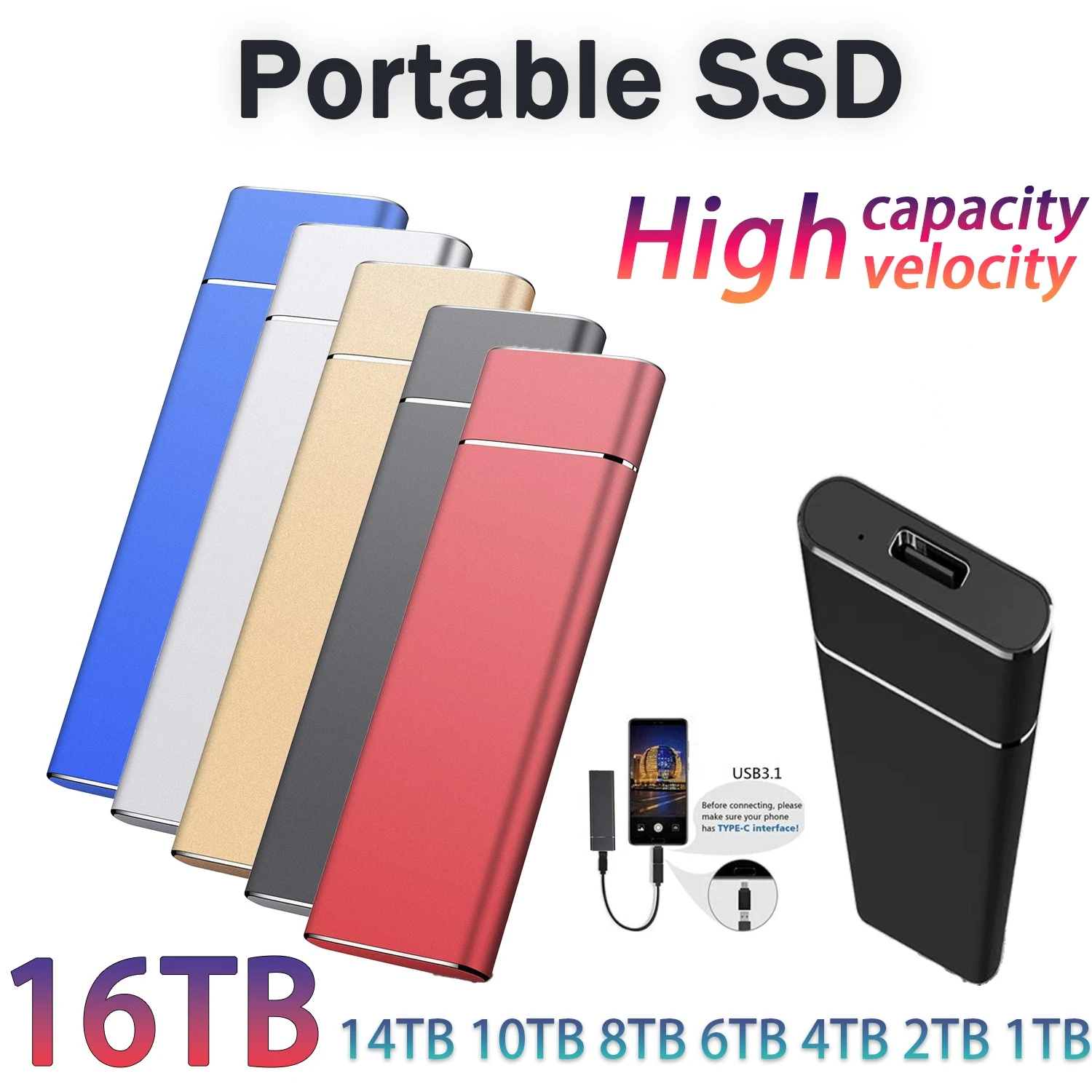 

Hot 100% Original High Speed Mini Portable External Hard Drive 2TB 4TB 8TB Hard Disk Capacity Expander for PC Laptop Computer