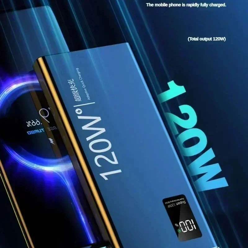Фото XIAOMI 120 Вт Power Bank 50000 мАч Высокая емкость Быстрая зарядка Powerbank Портативное зарядное устройство для iPhone Samsung Huawei Hot №3