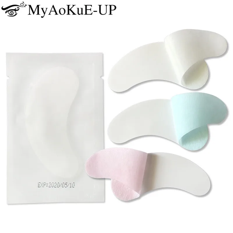 50pairs Hot Mix Colors Eyes Paper Patches Under Eye Pads Pearl Eye Tips Sticker Wraps Eyelash Extension Make Up Tool Left&Right