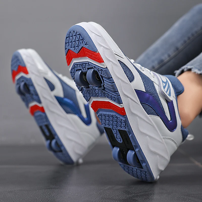 Shoes Deformation Unisex Parkour Wheel Sneaker Adults Childr