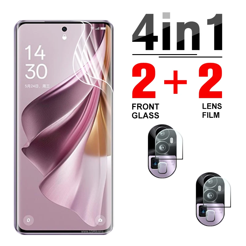 

4in1 Hydrogel Film Screen Protector For Oppo Reno10 Pro+ Camera Protection For Oppo Reno10 Pro Plus Reno 10 Reno10Pro Soft Film