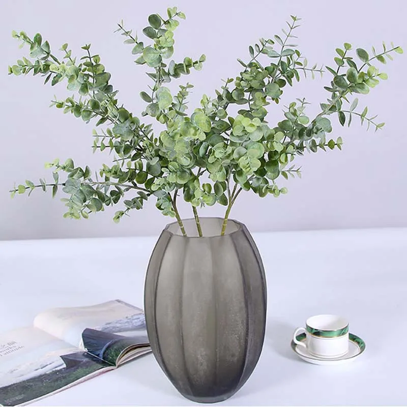 

Simulation Eucalyptus Branches Artificial Plant Green Leaves Picks Indoor Flower Arrangement Wedding Photography Home Room Decor