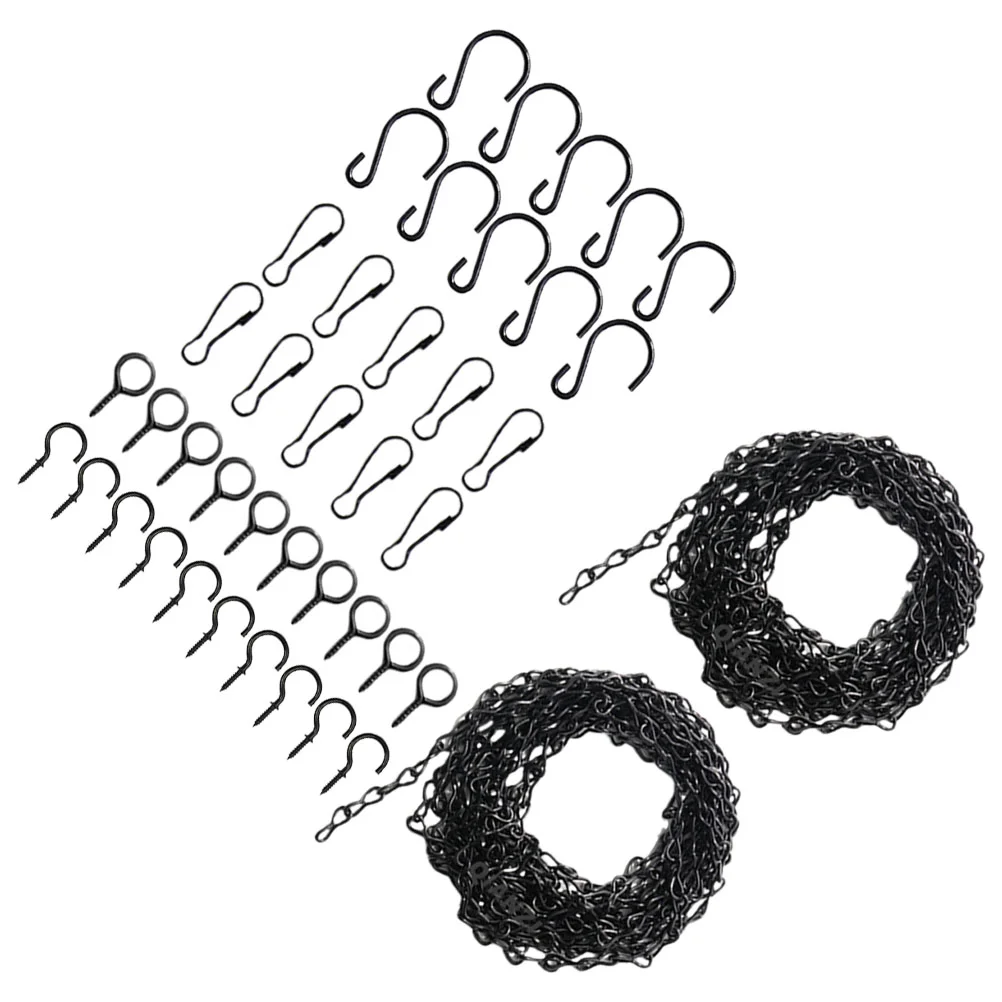 

Gardening Chain Set Plant Hangers Hanging Baskets Hooks Window Bird Feeders Pot Iron