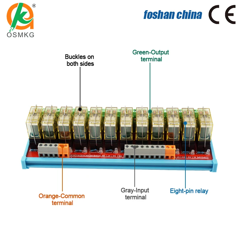 Релейный модуль 2NO 2NC 12 каналов двойная группа 8A В/24 В электромагнитные реле для