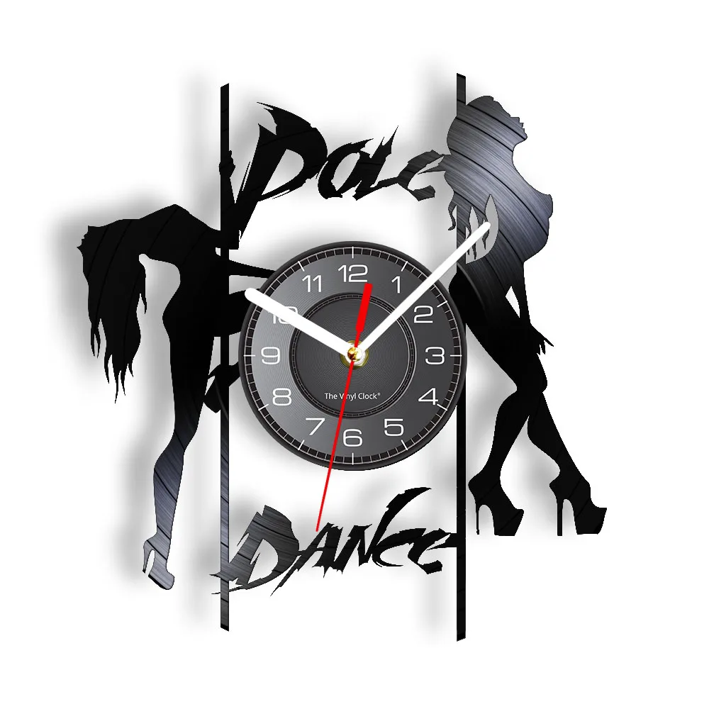 

Sexy Pole Dancer Vinyl LP Record Wall Clock For Dancing Studio Steal Tube Exotic Dance Girls Retro Music Album Longplay Clock