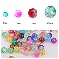 20pcs100pcs round shape crackle crystal glass 4mm 6mm 8mm 10mm loose cracked beads lot for jewelry making diy crafts findings