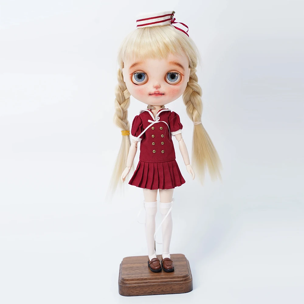 Фото Одежда для кукол Blythe: темно-синяя униформа, костюм моряка, юбка, шляпа для Azone, OB22 24, Licca, Oioi Studio, Light Nightmare Twin, аксессуары для кукол. №5
