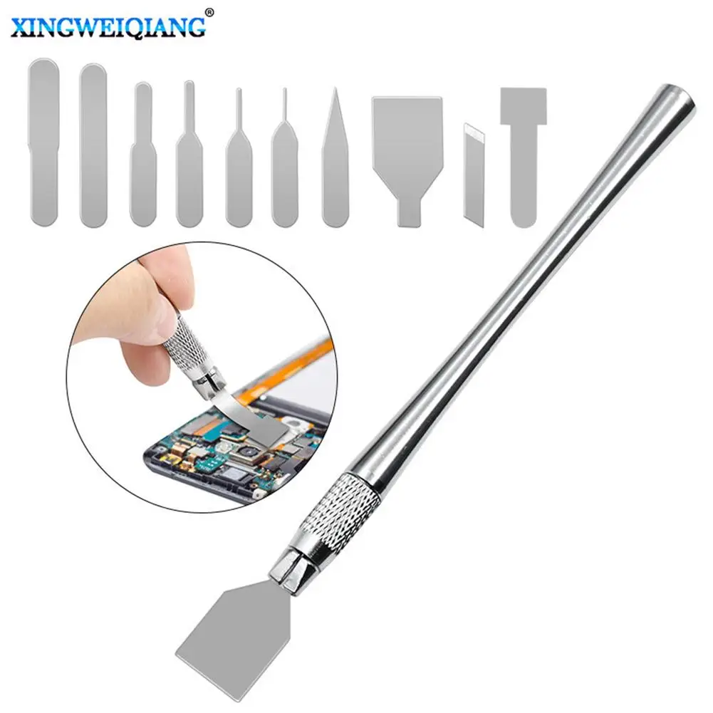 

11PCS Metal Spudger Pry Tool Mobile Phone Chip Removal Tools Repair Disassembly Ultra-thin Blade Cpu Motherboard Chip RemoverKit