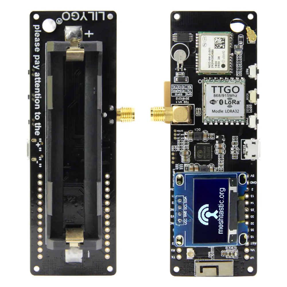 Фото Плата разработки LILYGO TTGO T-Beam V1.2 ESP32 LoRa GPS WiFi Bluetooth для Meshtastic №1