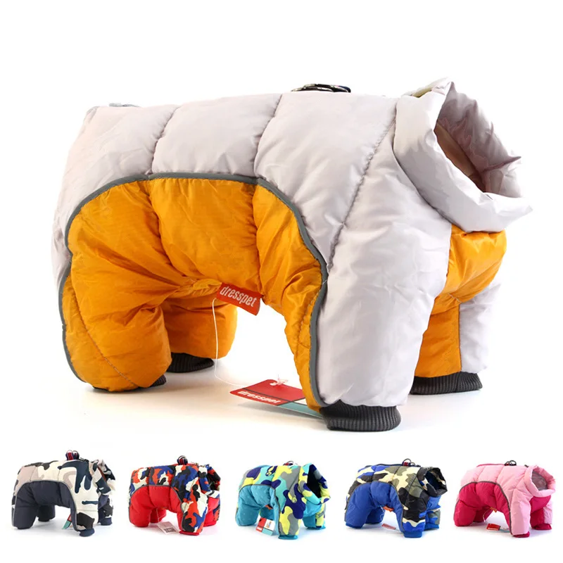 

Windproof Small Dog Clothes Winter Waterproof Puppy Down jacket Reflective Dog Coat Thicken Warm Fleece Pet Clothing Camouflage