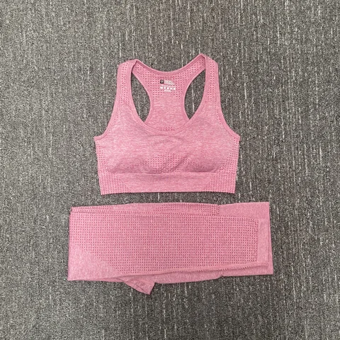 Комплект из двух предметов, Женский костюм для йоги, бесшовный спортивный красивый бюстгальтер на спине, персиковые подтягивающие бедра брюки для фитнеса, одежда для тренировок для женщин