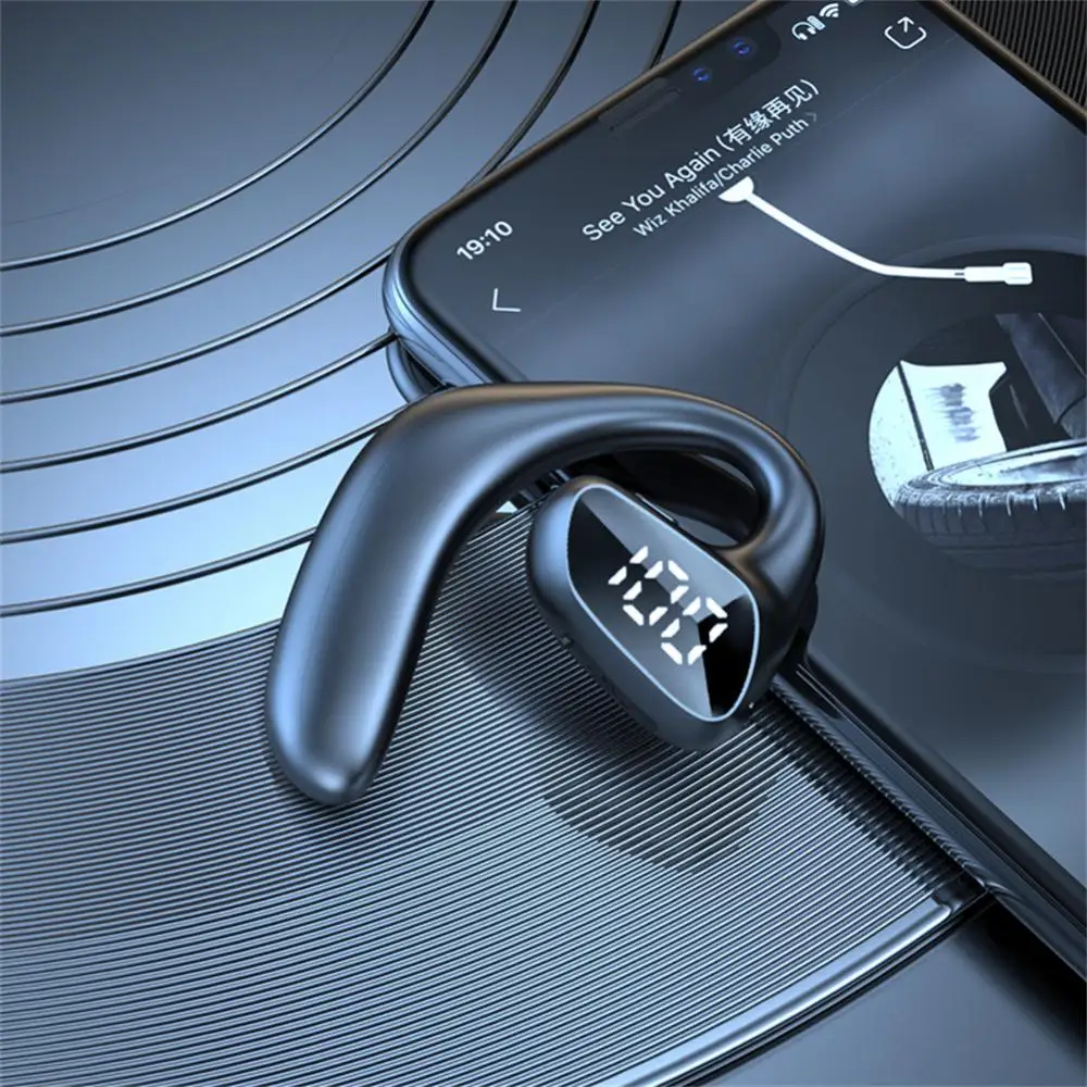 

Air Conduction Headset With Led Display Business Gaming Earbuds Stereo Waterproof Hanging Ear Earphones Headphone