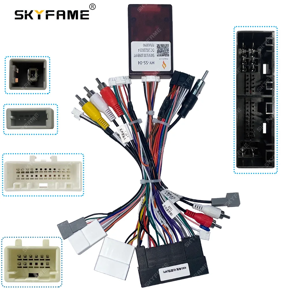 SKYFAME-arnés de cables para coche, decodificador adaptador de caja Canbus de 16 pines para Hyundai IX45, KIA Sportage K7, Cadenza, Sedona, RP1-HY-002, HY-SS-04