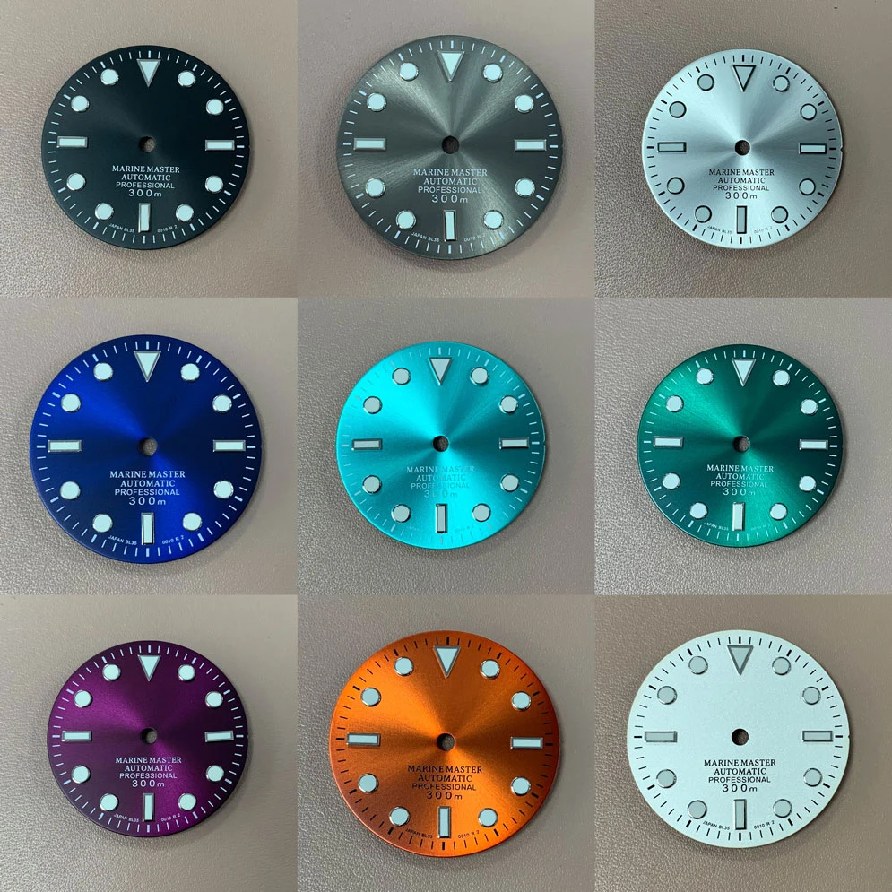 

S 28.5mm Watch Dial Modded Sunray Literally No Calendar 29mm Luminous Watch Dial Fits The NH35 Movement