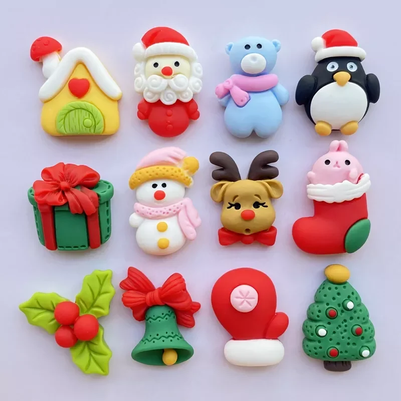 

New Cute Christmas Series Flat Back Scrapbooking Hair Bow Center Embellishments DIY Accessories F85