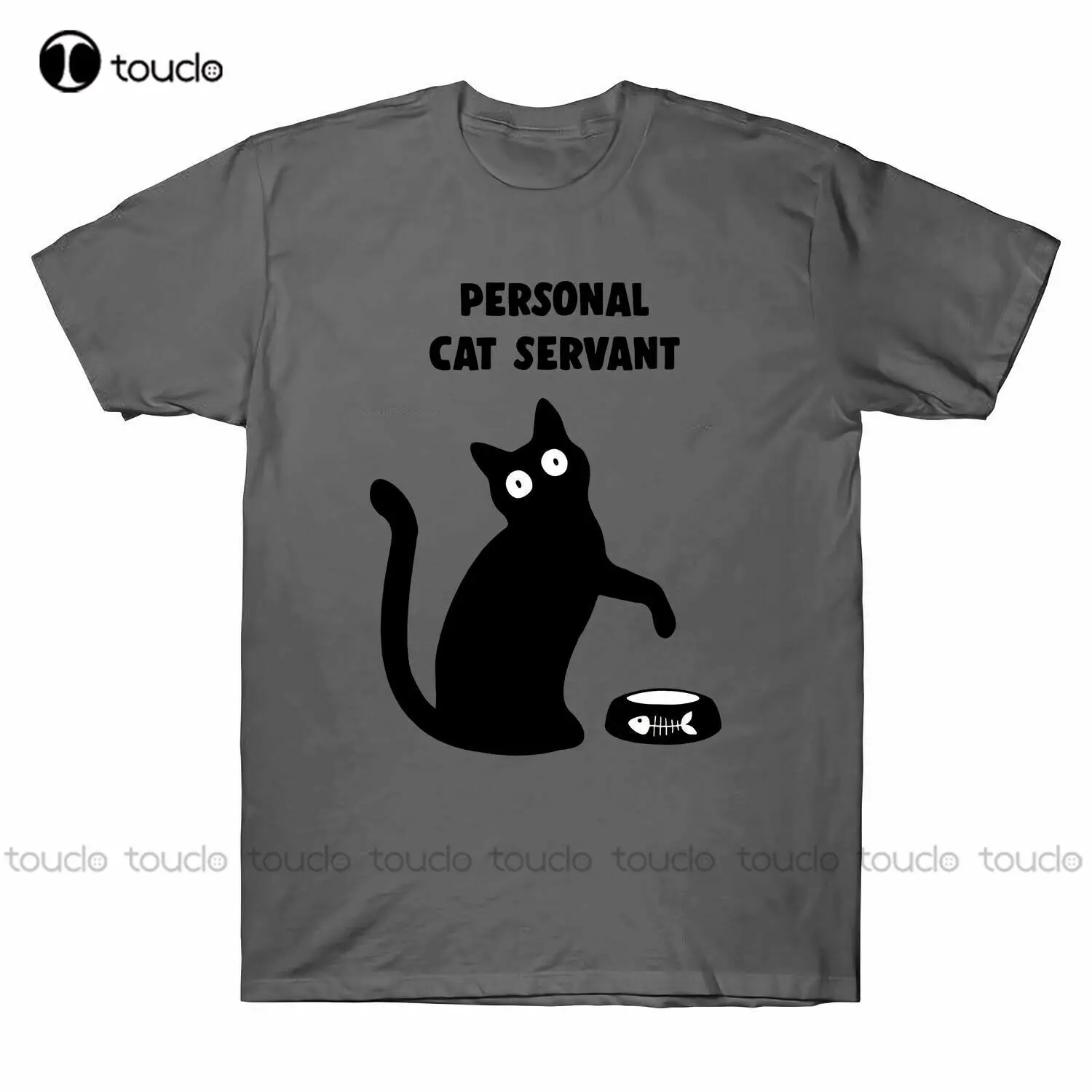 

Personal Cat Servant Funny Black Cat Lover Gift Classic Women'S T Shirt Cotton Tee Graphic T-Shirts Tee Shirts Xs-5Xl Unisex