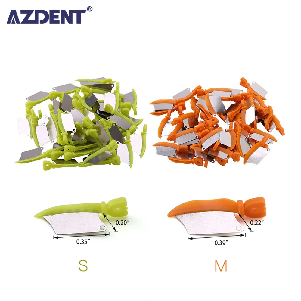 

50pcs AZDENT Dental Wedge Knife Prime Teeth Interproximal Plastic Wedges Knife with Dental Stainless Steel Matrix