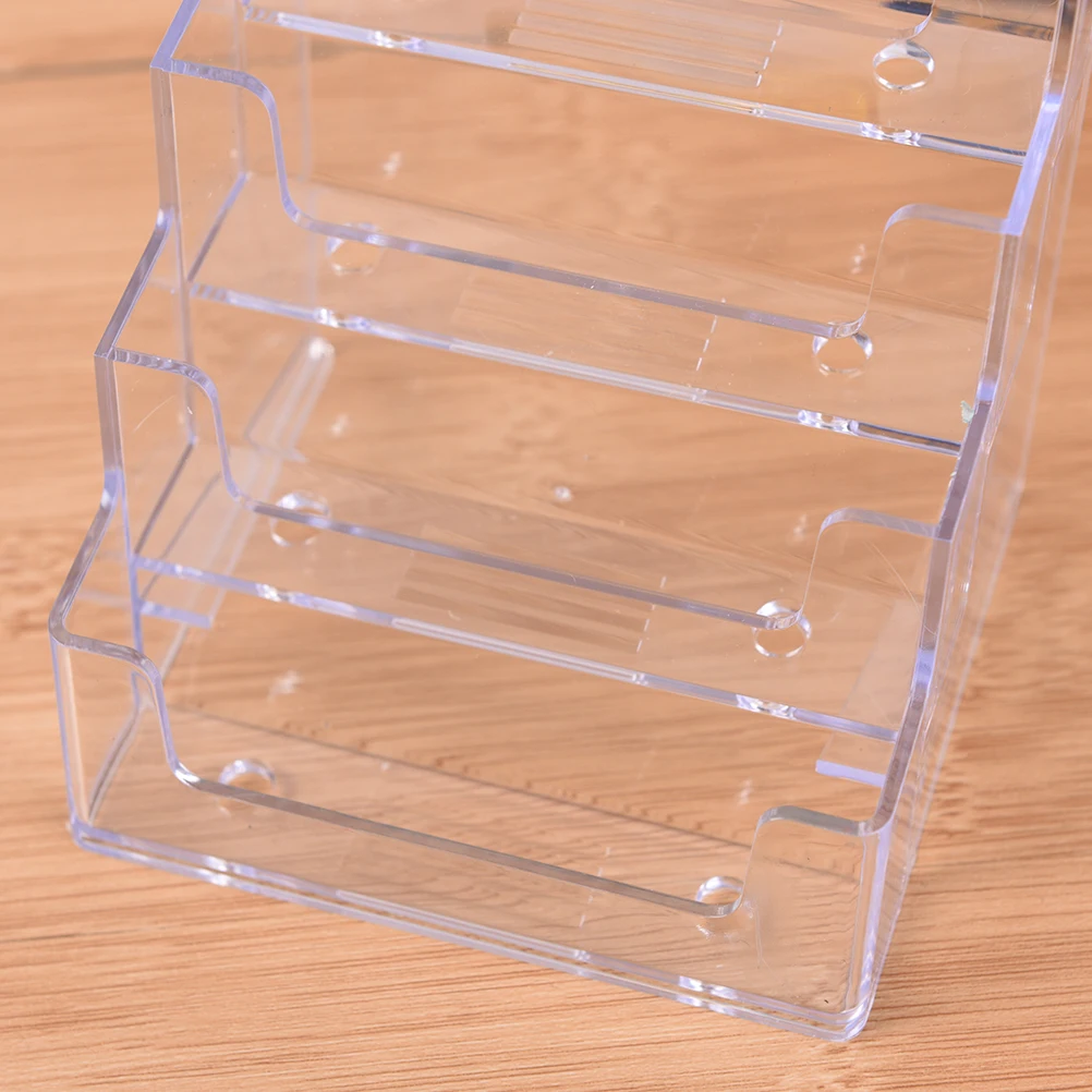 

Best Promotion Four Pockets Clear Desktop Office Counter Acrylic Business Card Holder Stand Display Fit For Office School