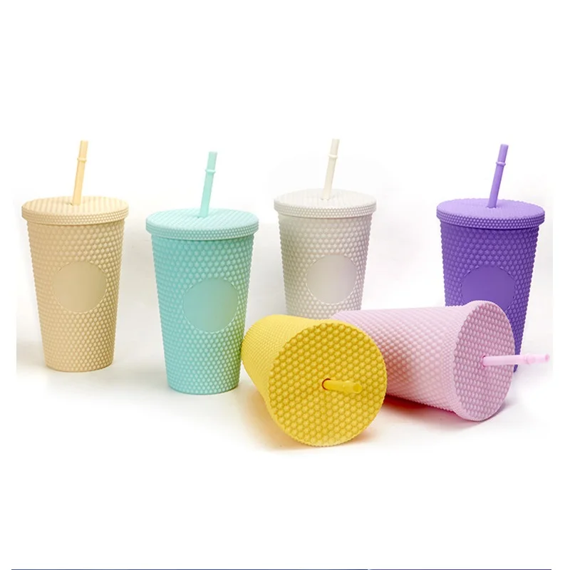 

Пластиковые чашки с крышкой и соломинкой, 16 унций