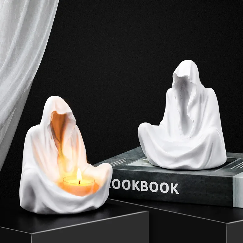 

Wizard Candle Holders Resin Decoration Crafts Halloween Ghost Festival Party Atmosphere Decorations European Ghost Figurine Gift