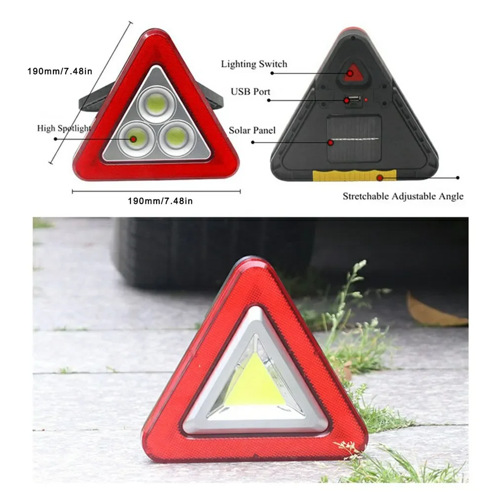 

Modes Rechargeable Led Emergency Light Warning Triangle Warning Sign 19CM Battery To Ensure Travel Safety