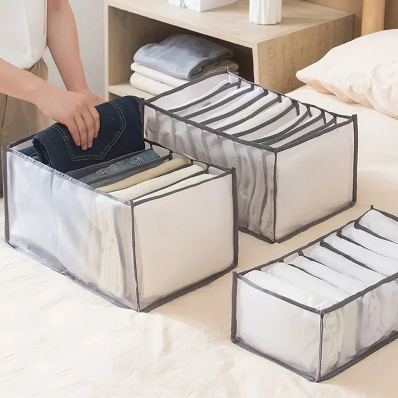 

Foldable Closet Organizer Drawer Divider Organizer For Jeans Underwear Socks Storage Box Pants Storage Organizer for clothes