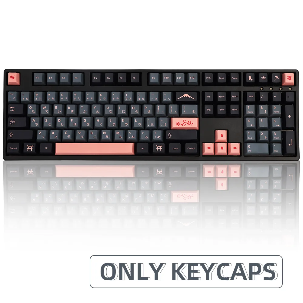 

131 keys set Night cherry PBT keycap Dye Sub Japanese Keycaps for For Cherry MX Switch Mechanical Keyboard