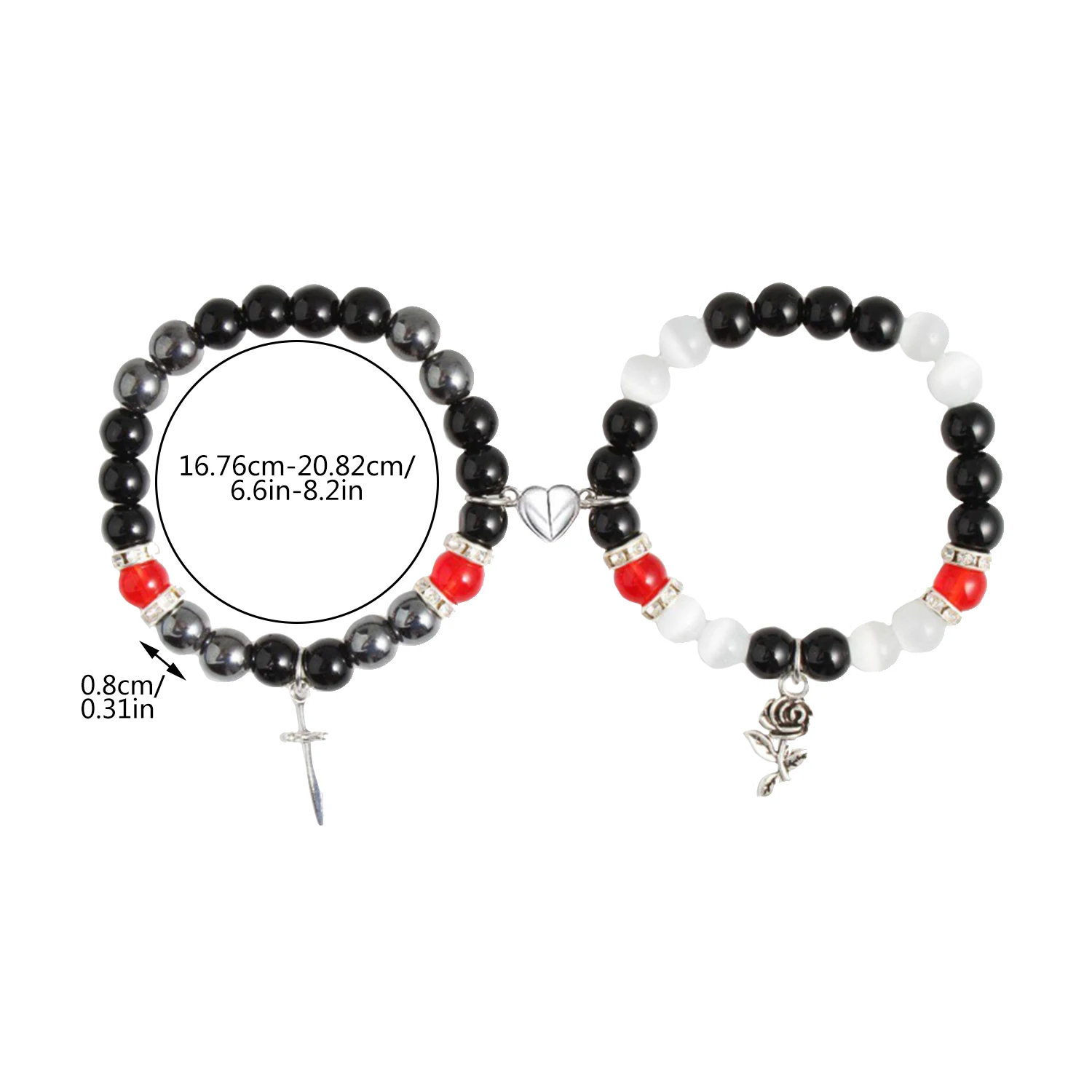 Магнитные браслеты для пар креативный дизайн на Хэллоуин любящее сердце веревка