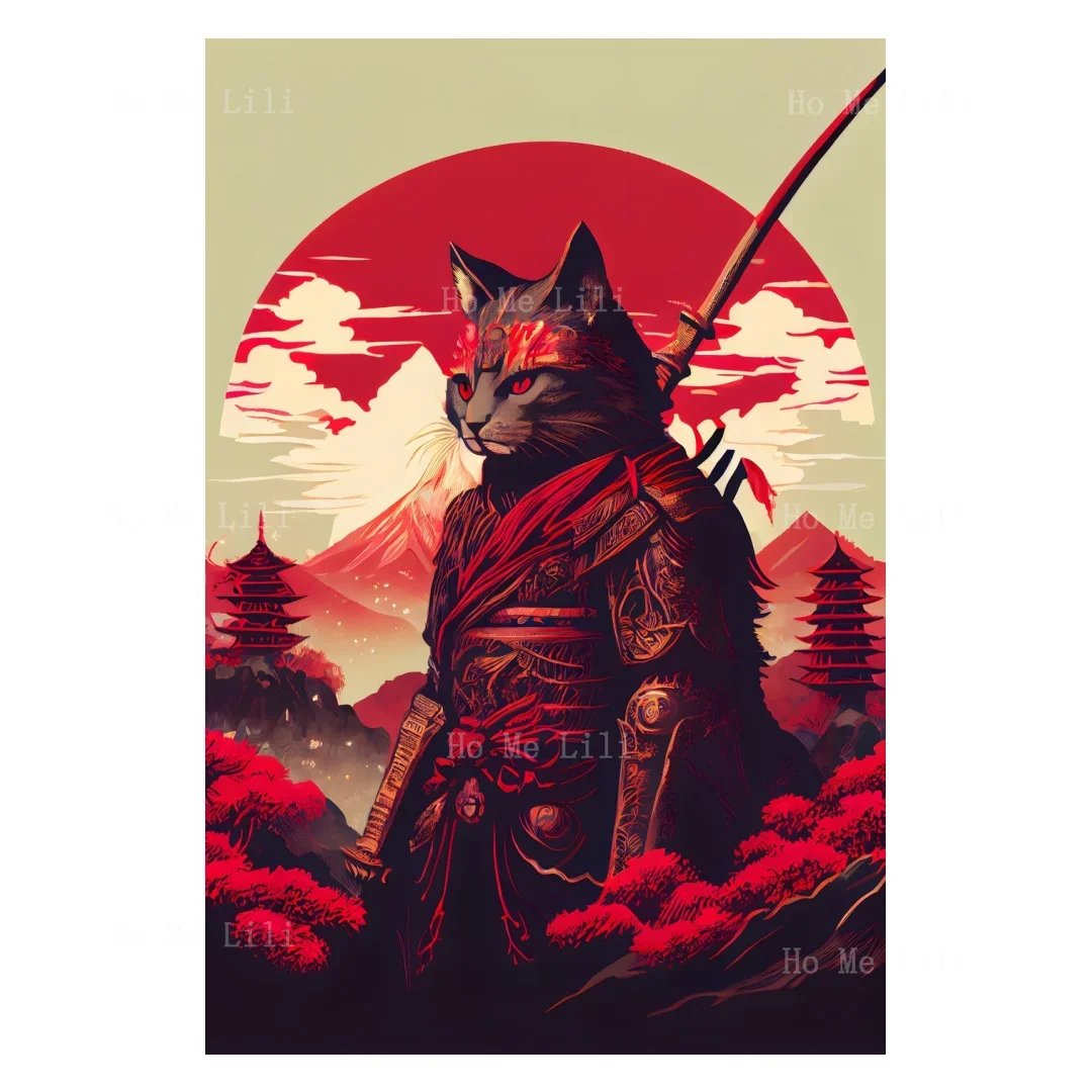 Кошка-воин в стиле аниме который носит доспехи когда животные есть кунг-фу Стена