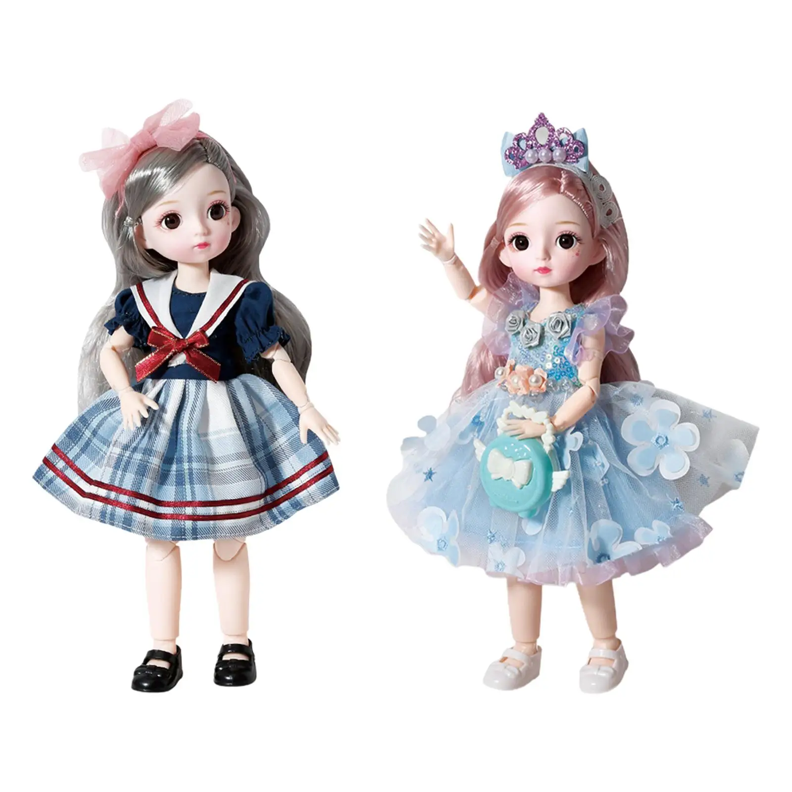 

1:6 Fashion Doll Soft Hair 3D Eyes Makeup with Clothes and Shoes Princess Doll