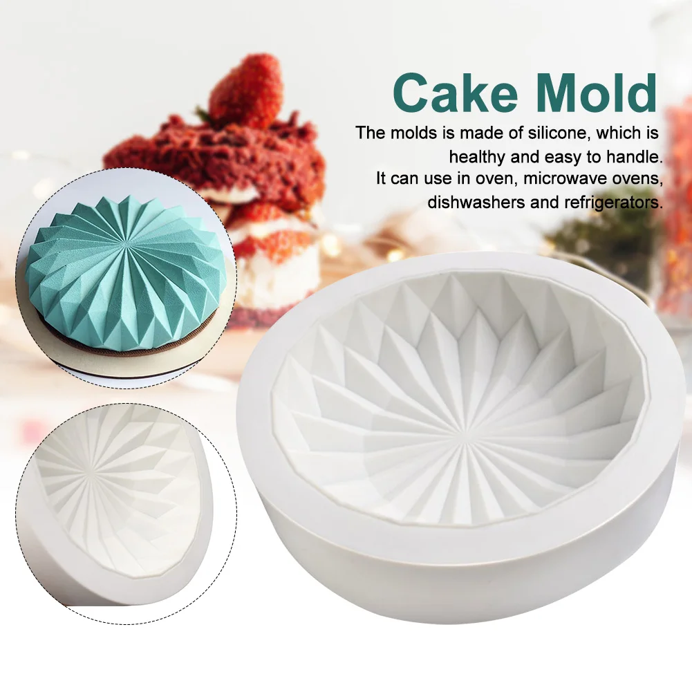 

Kitchen Oven Non Toxic Decorating Tool Cake Mold Round Origami 3D Pan Ice Cream Silicone Fondant Easy Clean Mousse Dessert