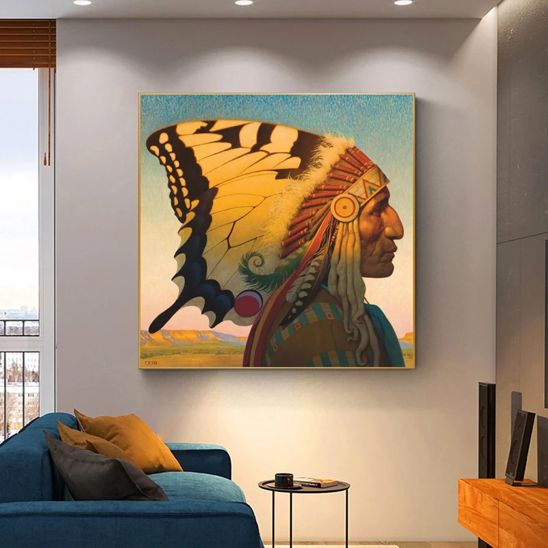 Новые американские этнические картины на холсте плакаты и принты современные