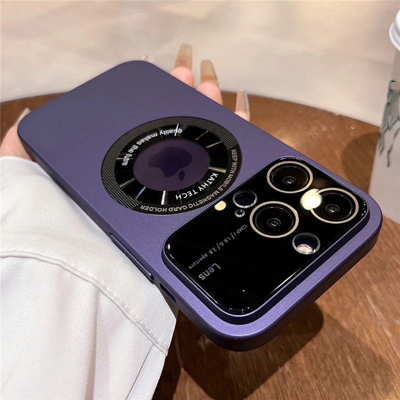 

For Magsafe Fashion Electroplate Case for iPhone 14 Pro Max 14 Plus Magentic Luxury Full Lens Protector for iPhone 12 13 Pro Max