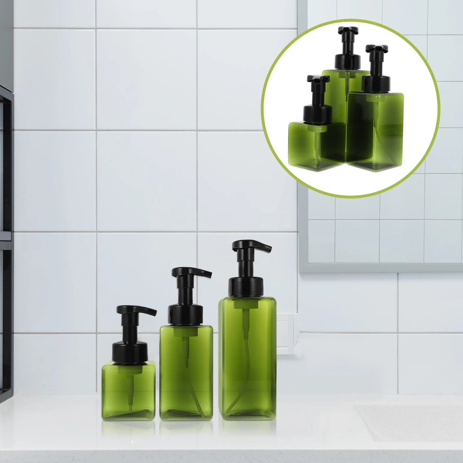 

Bottle Dispenser Pump Soapfoaming Bottles Shampoo Container Empty Handliquid Lotion Showerrefillable Wash Foamer Cleanser