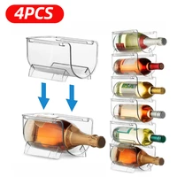 124pcs stackable wine rack refrigerator organizer universal bottle holder water bottle organizer champagne storage box