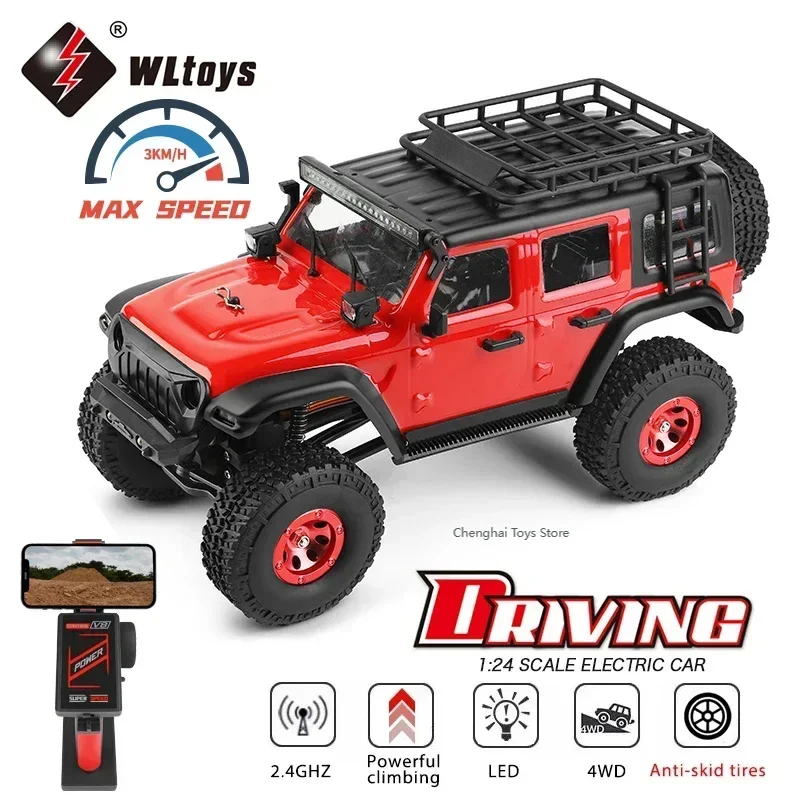 Wltoys 2428 1:24 мини Радиоуправляемый автомобиль 2 4G со светодиодной подсветкой