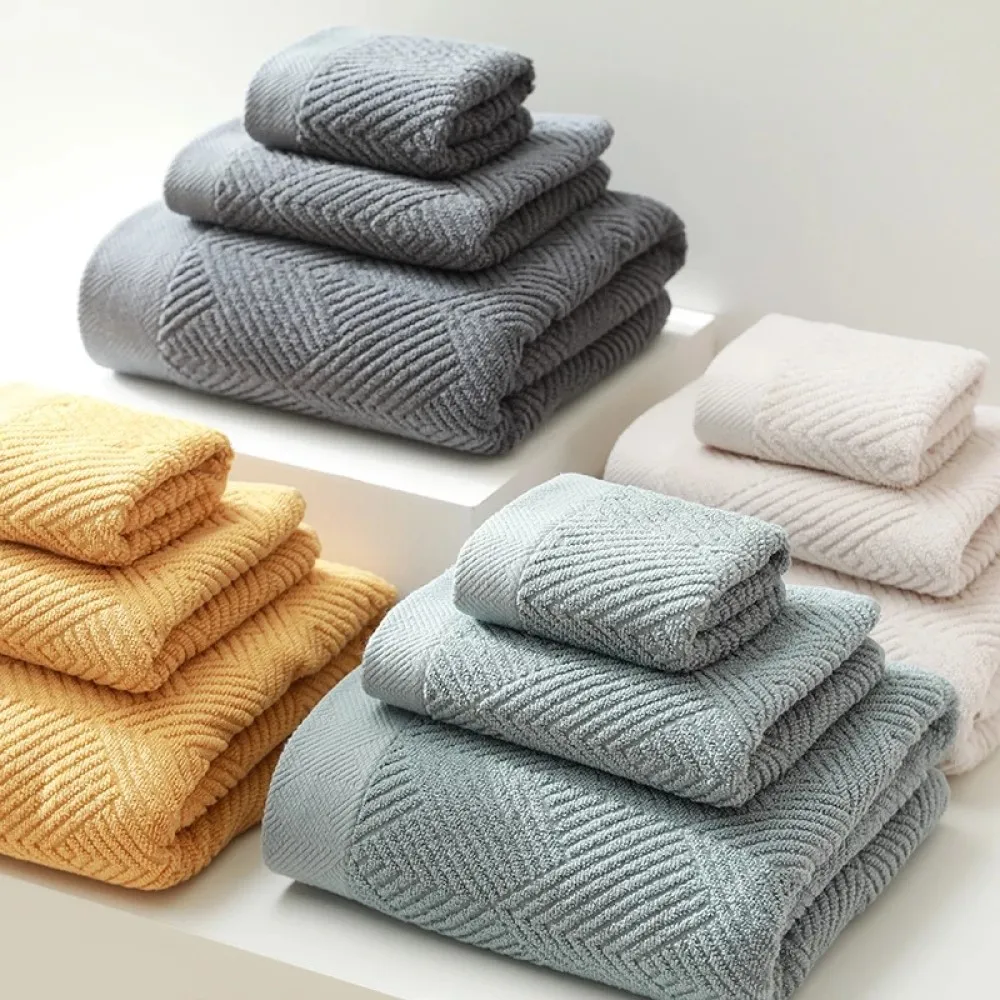 Sheet For Shower 3pcs Bath Hand Face Towel Set 100% Pure Cot