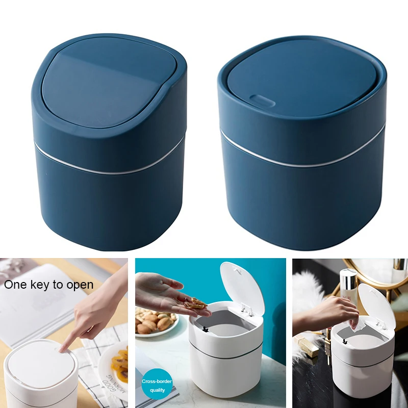 

Mini Desktop Waste Bins Garbage Basket Home Table Trash Can Desk Office Supplies Nordic Style Dustbins with Lid Small Trashcan
