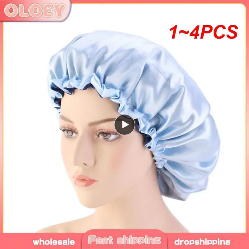 

1-4 шт., двусторонние атласные шапочки для волос