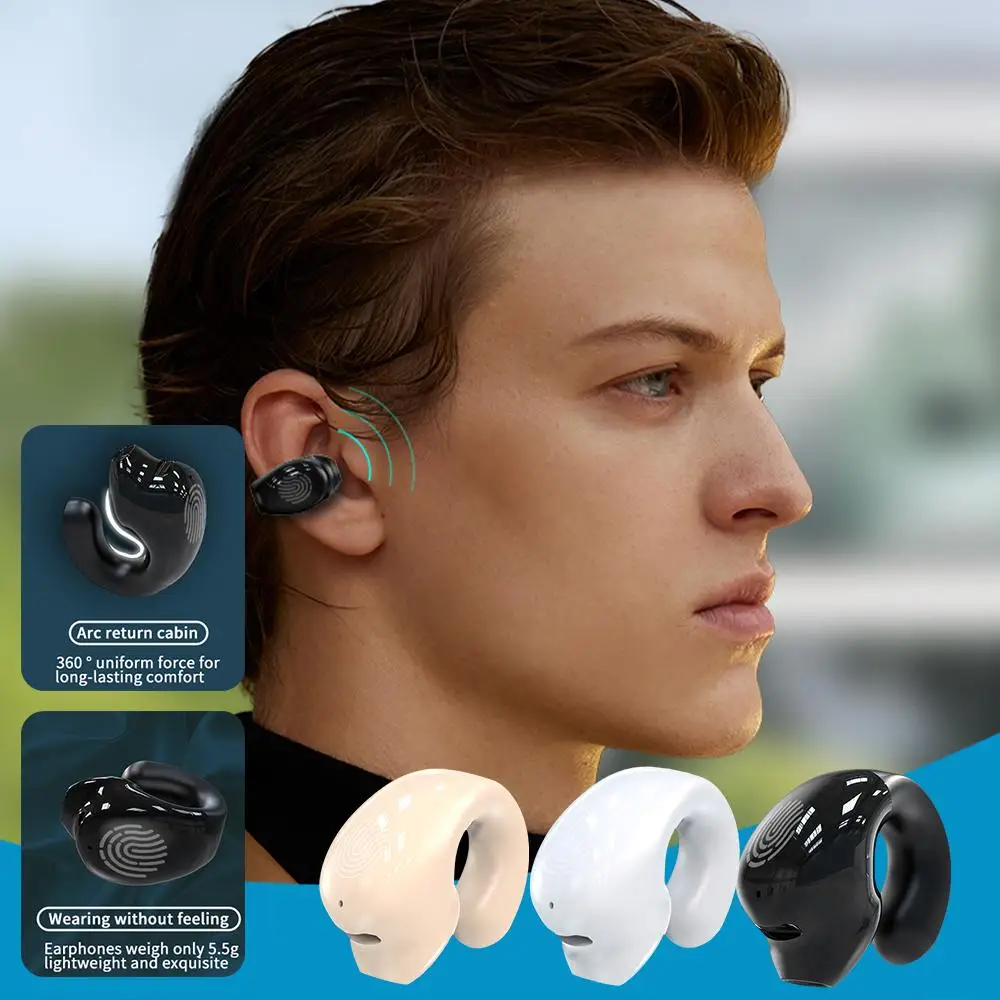 Беспроводные наушники Bluetooth 5,3, наушники с микрофоном, наушники-вкладыши с зажимом, Bluetooth, водонепроницаемые, открытые, спортивные, свободные руки, одиночные TWS Hea Q2R9