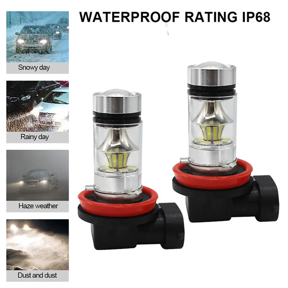 

Сверхъярсветодиодный фары дальнего света H11, 2 шт./компл., фары дальнего света, ДХО, противотуманные фары для автомобиля